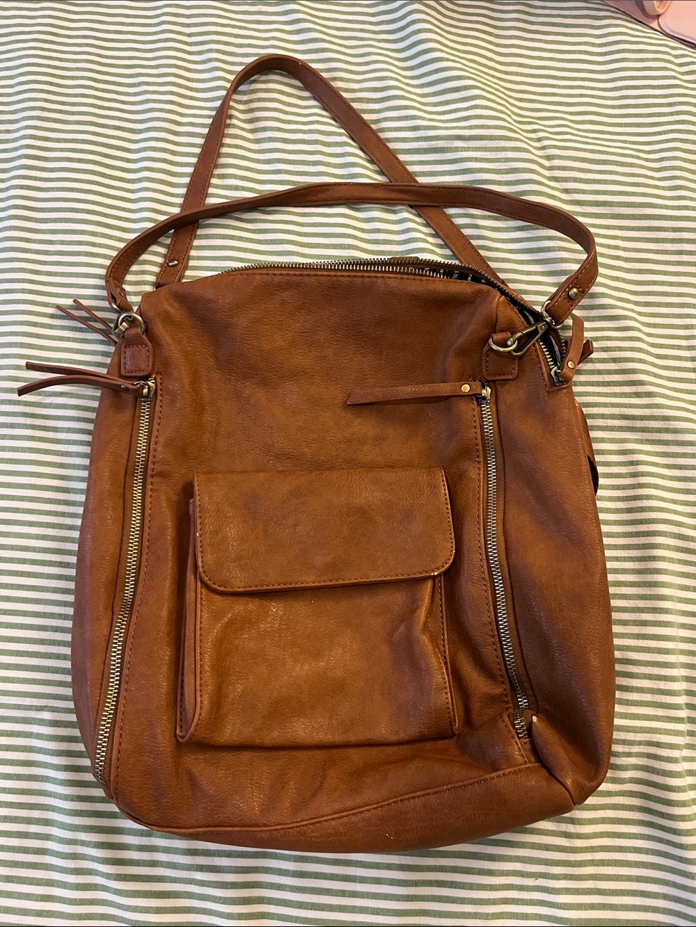 Versatile brown Women’s Shoulder Bag/backpack